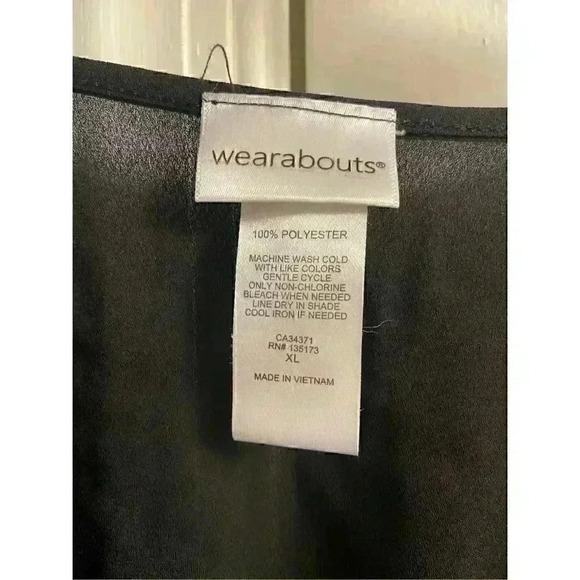 WEARABOUTS WOMEN'S Black Embroidered V Neck Sheer Coverup/Top - NOT_NWT, XL - Picture 5 of 5